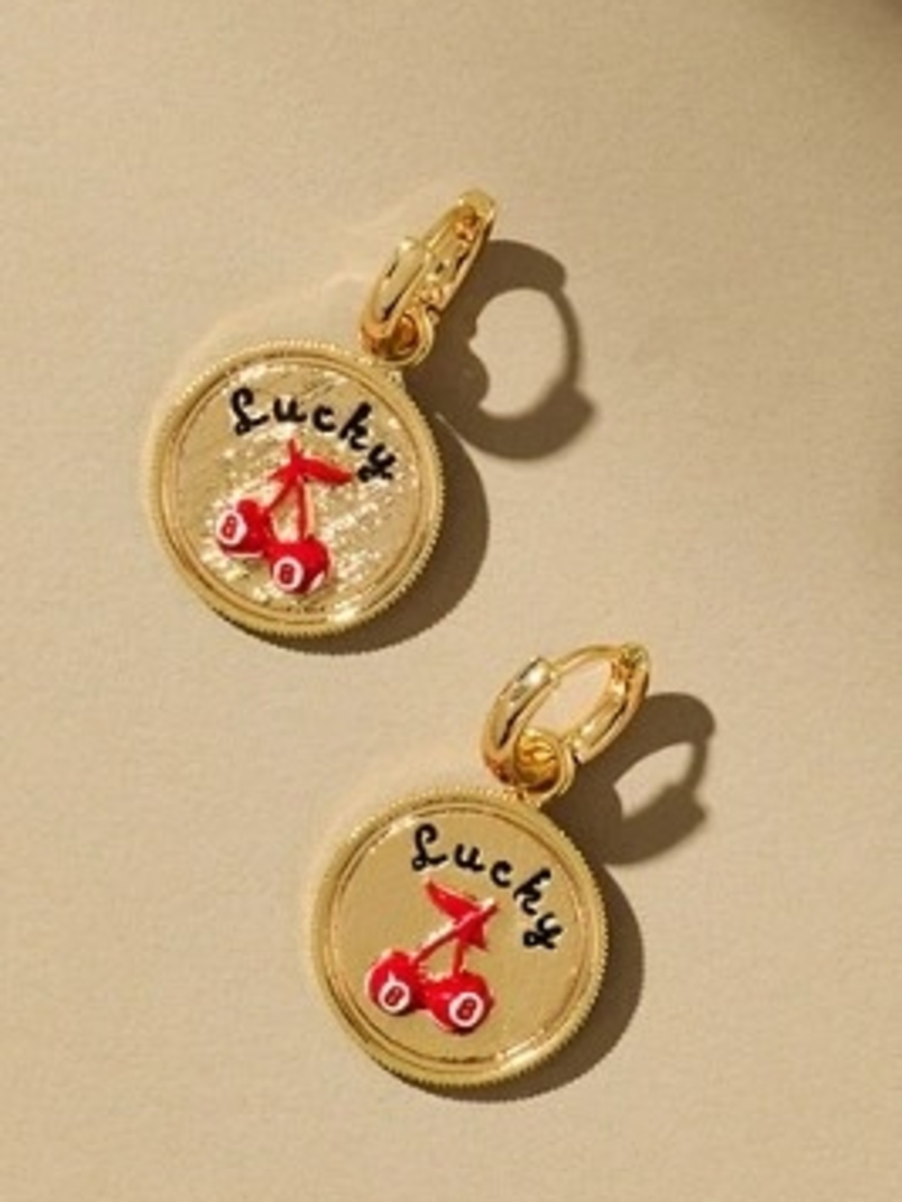 NWT Anthropologiex Lucky Cherry Earrings